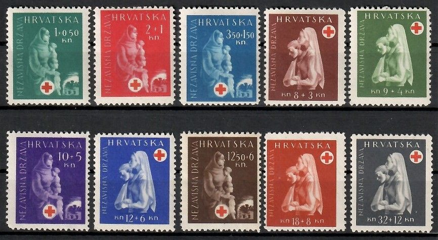 Znaczek Chorwacja 1943 Mi 118-127 Czyste **