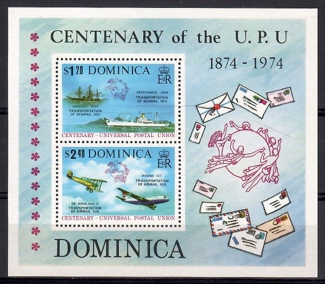Znaczek Dominika 1974 Mi bl 28 Czyste **