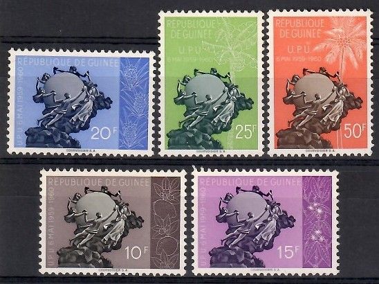 Znaczek Gwinea 1960 Mi 44-48 Czyste **