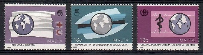 Znaczek Malta 1988 Mi 796-798 Czyste **