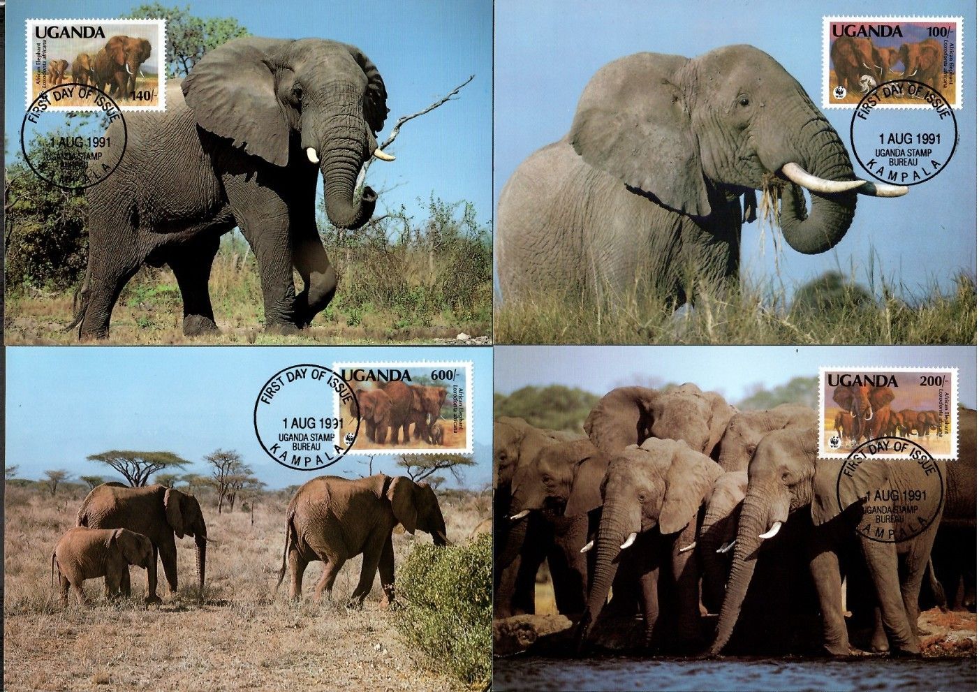 Znaczek Uganda 1991 Mi 960-963 Karta Max