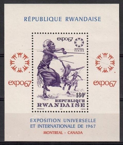 Znaczek Rwanda 1965 Mi bl 9 Czyste **
