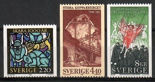 Znaczek Szwecja 1988 Mi 1492-1494 Czyste **