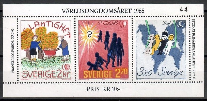 Znaczek Szwecja 1985 Mi bl 13 Czyste **