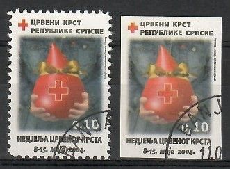 Znaczek Republika Serbska 2004 Mi zwa 14A,B Stemplowane