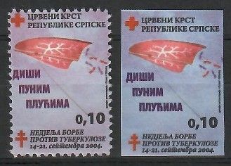 Znaczek Republika Serbska 2004 Mi zwa 15A,B Czyste **