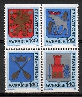 Znaczek Szwecja 1981 Mi 1145-1148 Czyste **