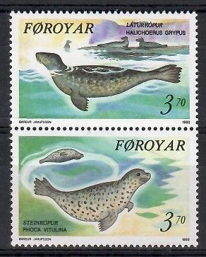 Znaczek Wyspy Owcze 1992 Mi 235-236 Czyste **