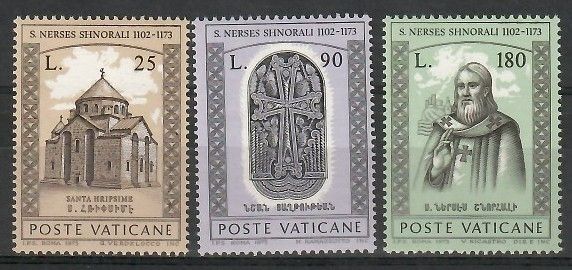 Znaczek Watykan 1973 Mi 629-631 Czyste **