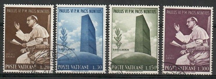 Znaczek Watykan 1965 Mi 483-486 Stemplowane