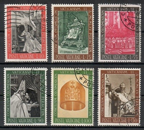 Znaczek Watykan 1966 Mi 508-513 Stemplowane