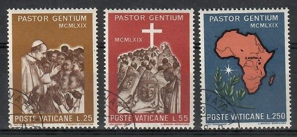 Znaczek Watykan 1969 Mi 550-552 Stemplowane