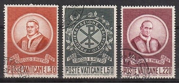 Znaczek Watykan 1969 Mi 553-555 Stemplowane