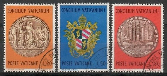 Znaczek Watykan 1970 Mi 561-563 Stemplowane