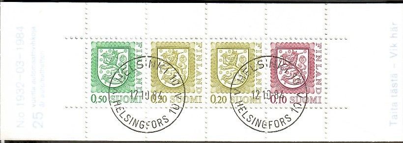 Znaczek Finlandia 1983 Mi abo mh 14 Stemplowane