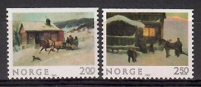 Znaczek Norwegia 1983 Mi 894-895Do Czyste **