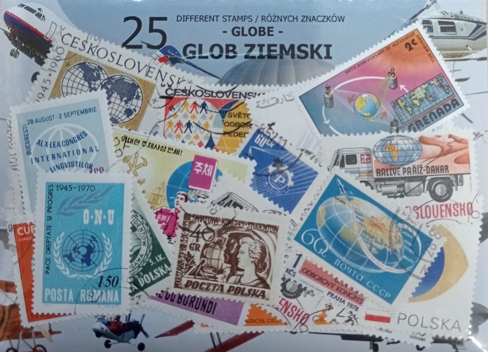 Znaczek 25 - GLOB ZIEMSKI 25 znaczków znaczków