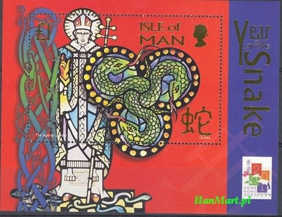 Znaczek Wyspa Man 2001 Mi bl 42 Czyste **