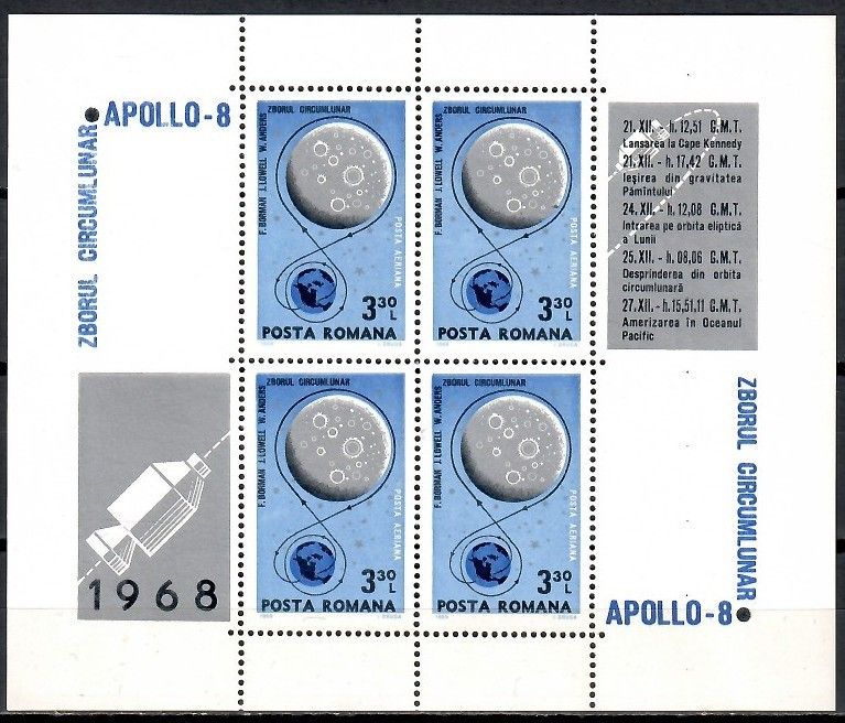 Znaczek Rumunia 1969 Mi bl 69 Czyste **