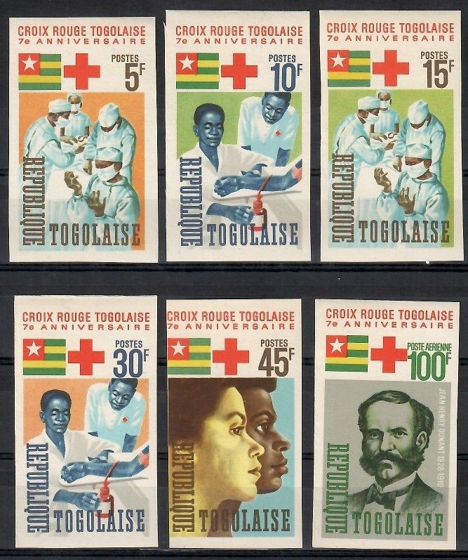 Znaczek Togo 1966 Mi 507-512B Czyste **