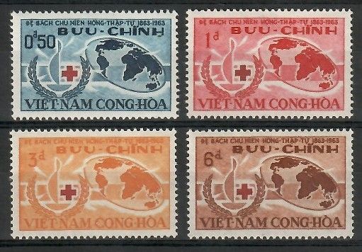Znaczek Wietnam Południowy 1963 Mi 296-299 Czyste **