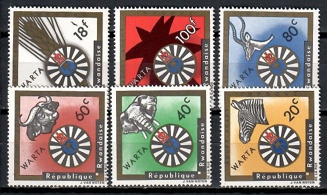 Znaczek Rwanda 1967 Mi 226-231 Czyste **