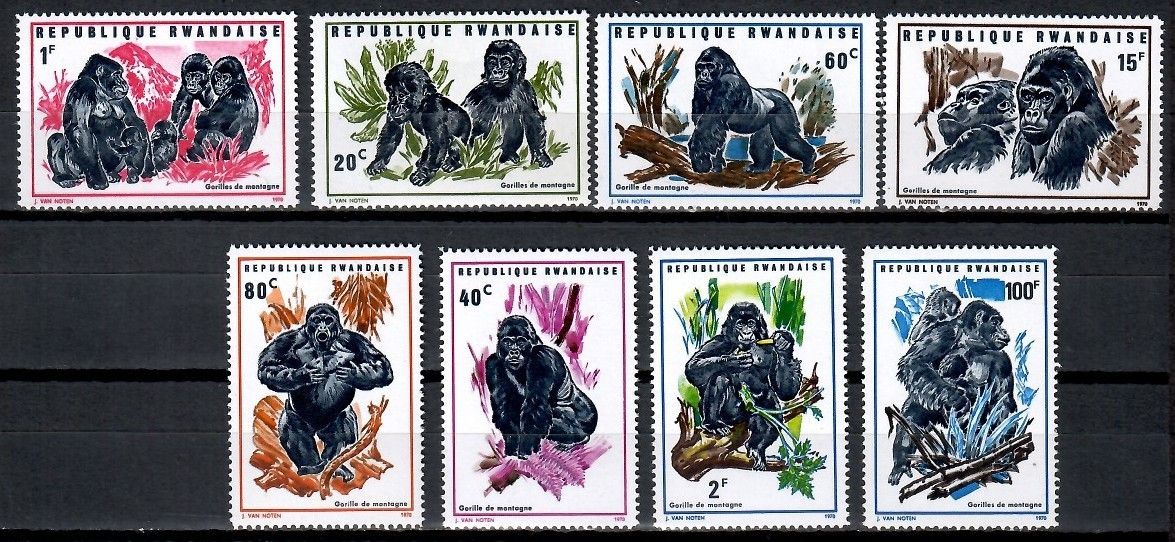Znaczek Rwanda 1970 Mi 400-407 Czyste **