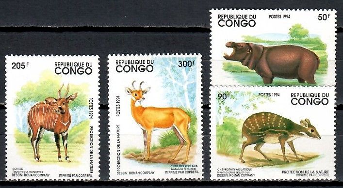 Znaczek Kongo 1994 Mi 1421-1424 Czyste **