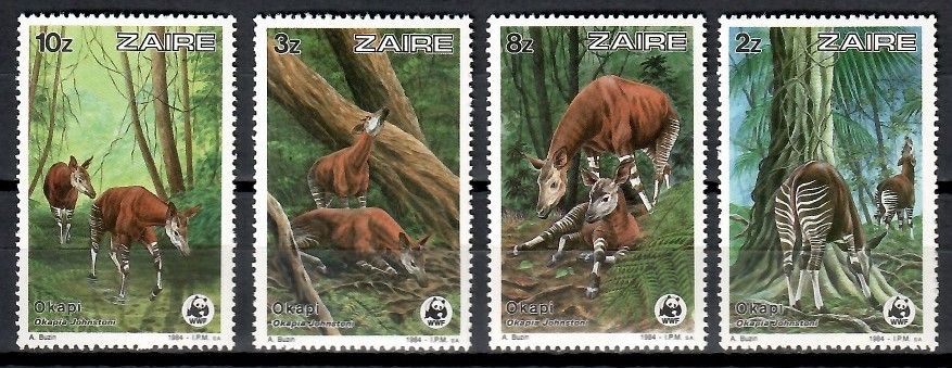 Znaczek Kongo Kinszasa / Zair 1984 Mi 875-878 Czyste **