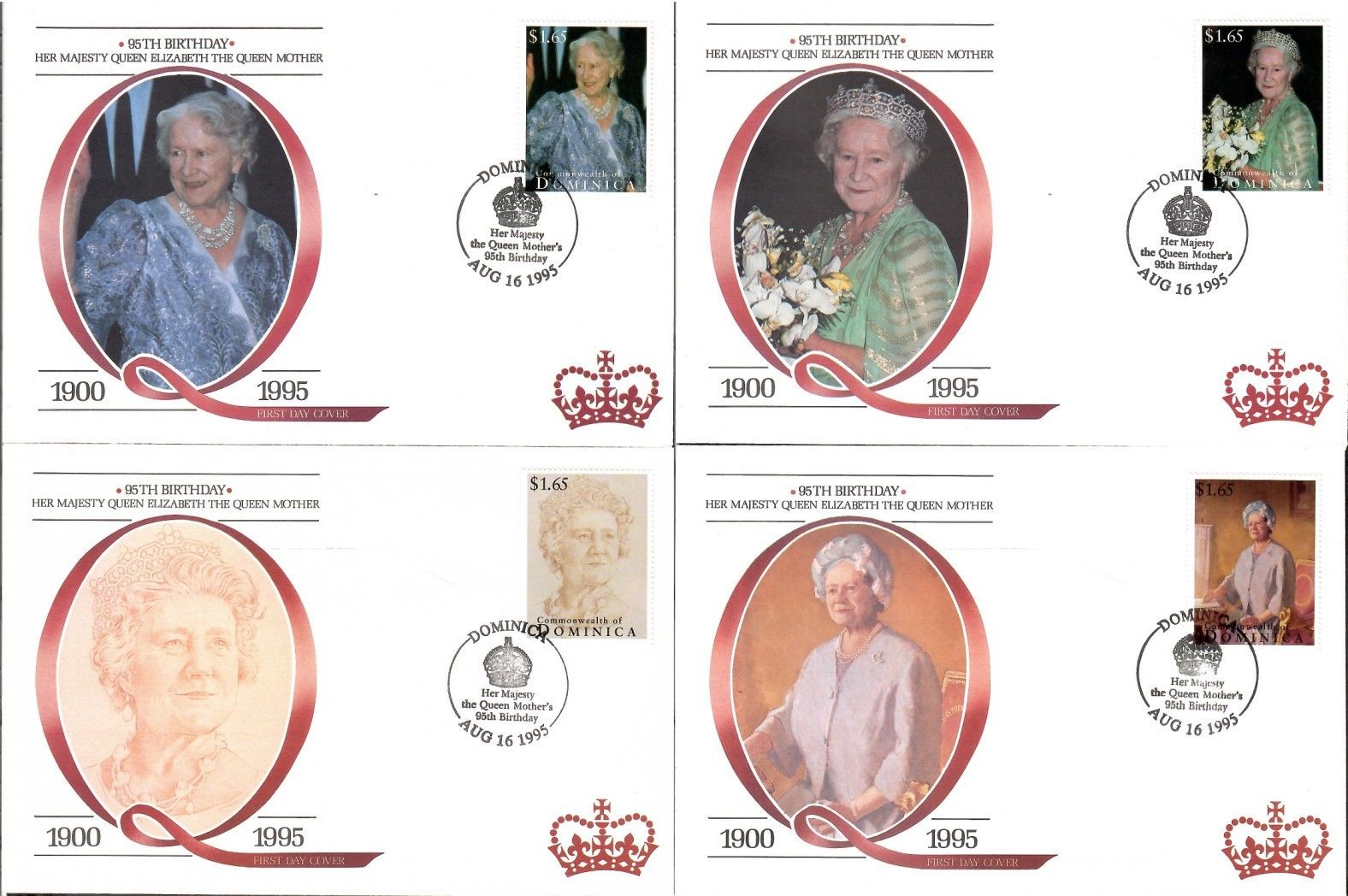 Znaczek Dominika 1995 Mi 2011-2014 FDC