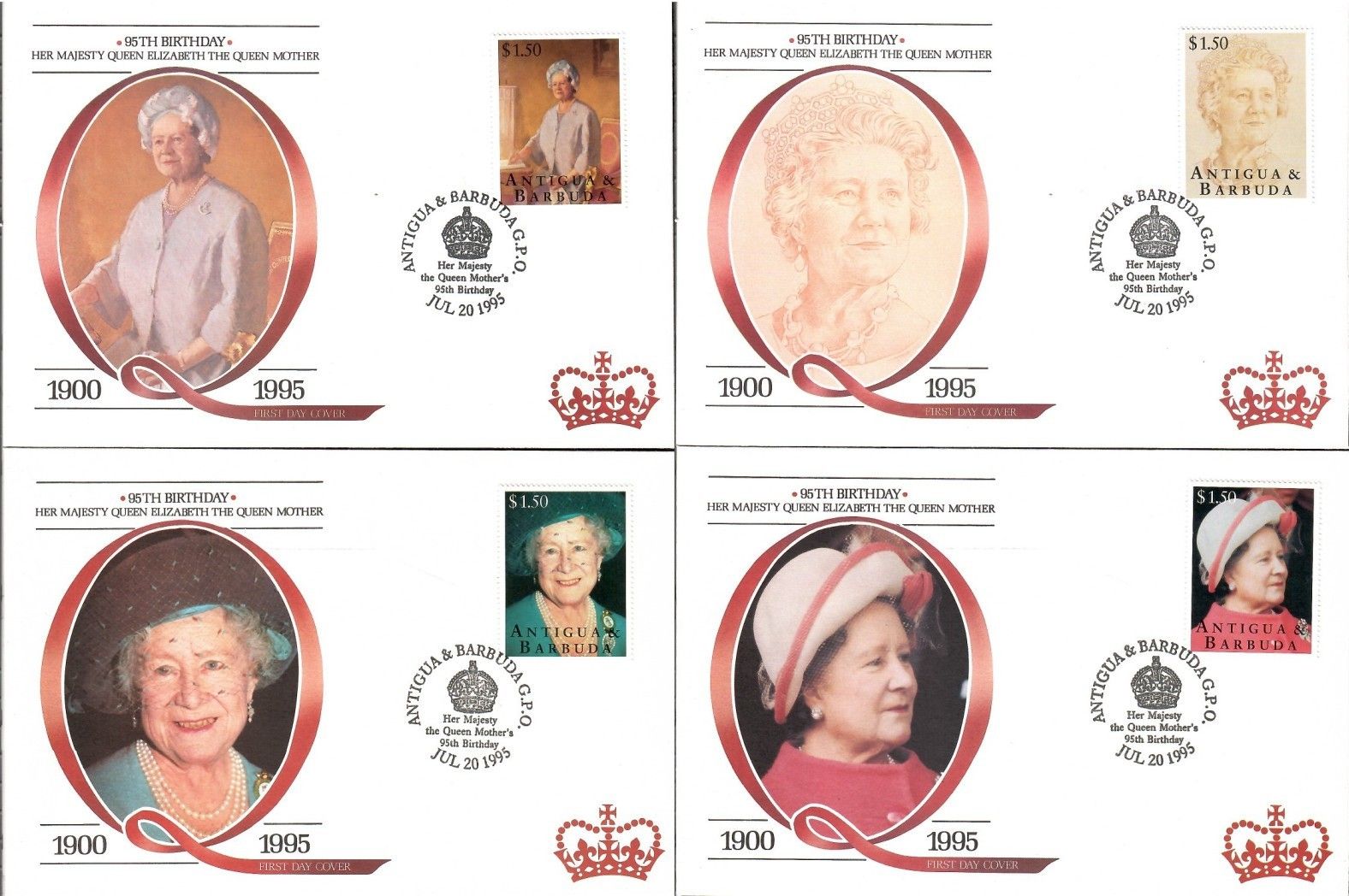 Znaczek Antigua i Barbuda 1995 Mi 2173-2176 FDC