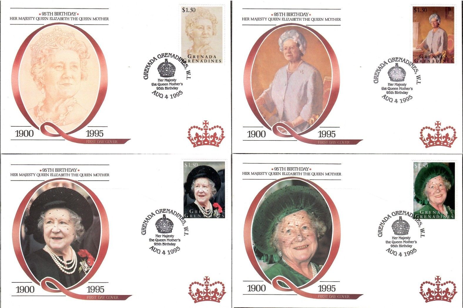 Znaczek Grenada i Grenadyny 1995 Mi 2082-2085 FDC