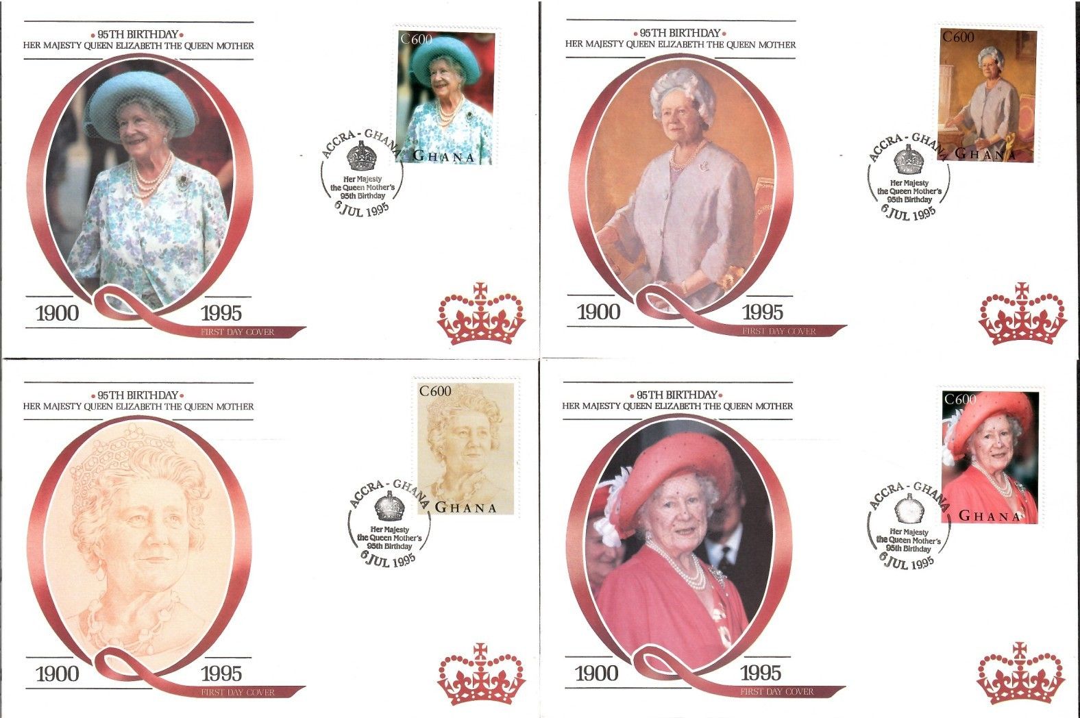 Znaczek Ghana 1995 Mi 2226-2229 FDC