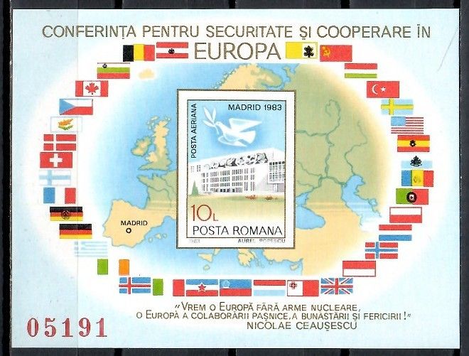 Znaczek Rumunia 1983 Mi bl 196 Czyste **