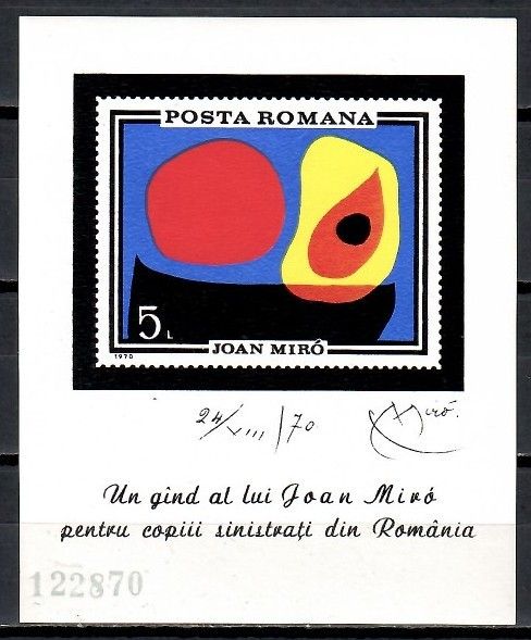 Znaczek Rumunia 1970 Mi bl 81 Czyste **