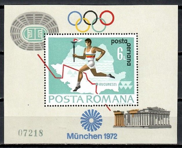 Znaczek Rumunia 1972 Mi bl 93 Czyste **