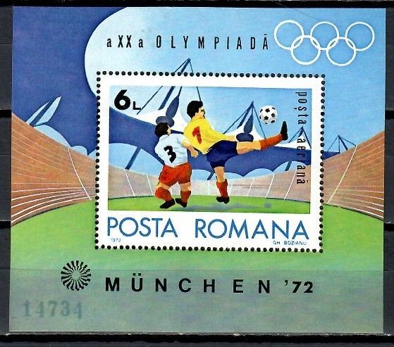 Znaczek Rumunia 1972 Mi bl 97 Czyste **