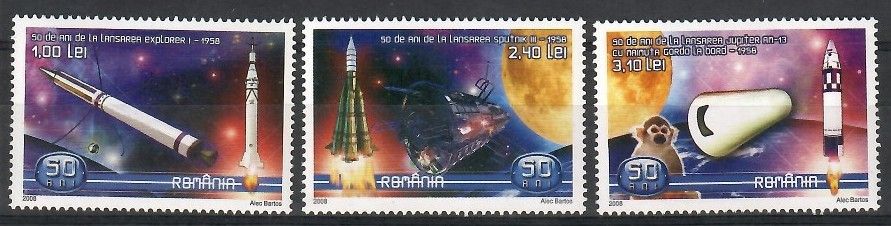 Znaczek Rumunia 2008 Mi 6273-6275 Czyste **