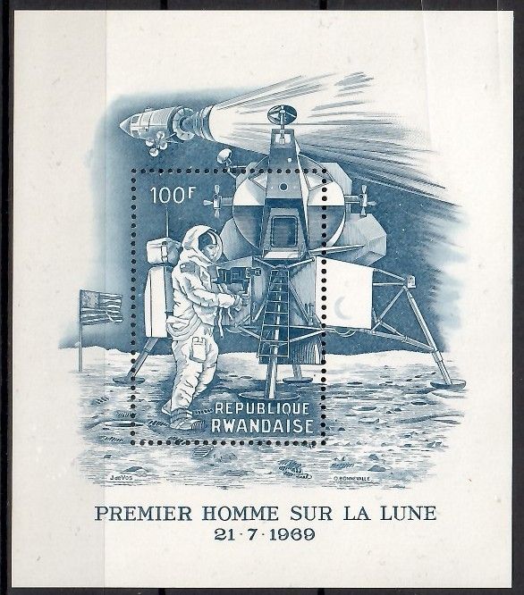 Znaczek Rwanda 1969 Mi bl 21 Czyste **