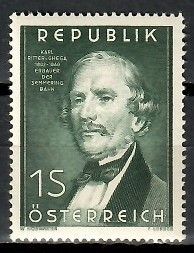 Znaczek Austria 1952 Mi 971 Z podlepką *