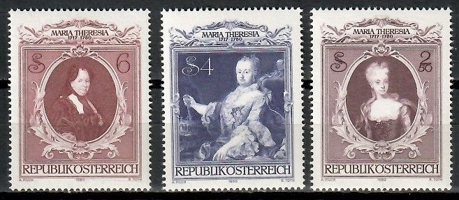 Znaczek Austria 1980 Mi 1638-1640 Czyste **