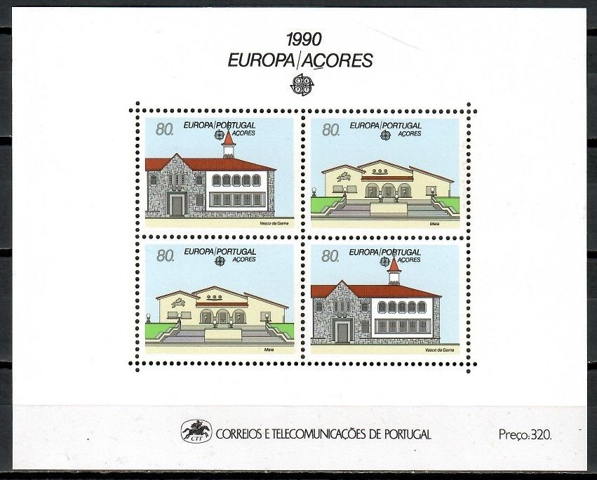 Znaczek Azory 1990 Mi bl 11 Czyste **