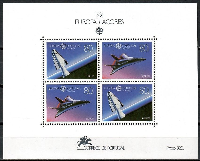 Znaczek Azory 1991 Mi bl 12 Czyste **