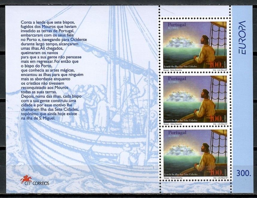Znaczek Azory 1997 Mi bl 17 Czyste **