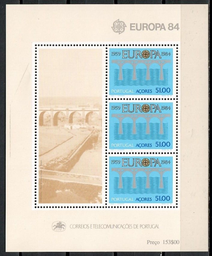 Znaczek Azory 1984 Mi bl 5 Czyste **