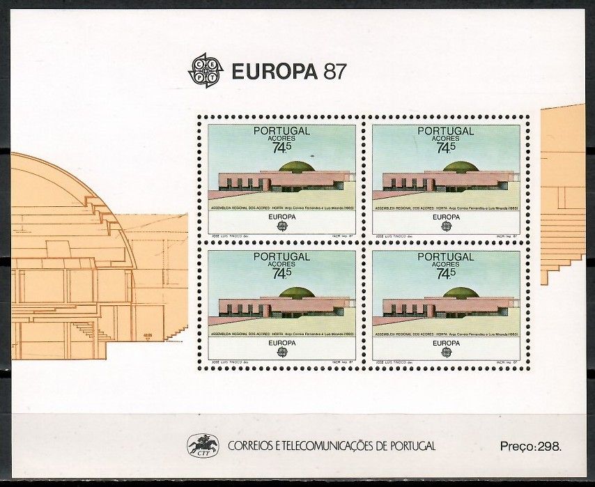 Znaczek Azory 1987 Mi bl 8 Czyste **