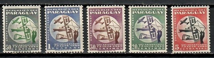 Znaczek Paragwaj 1950 Mi 656-660 Czyste **