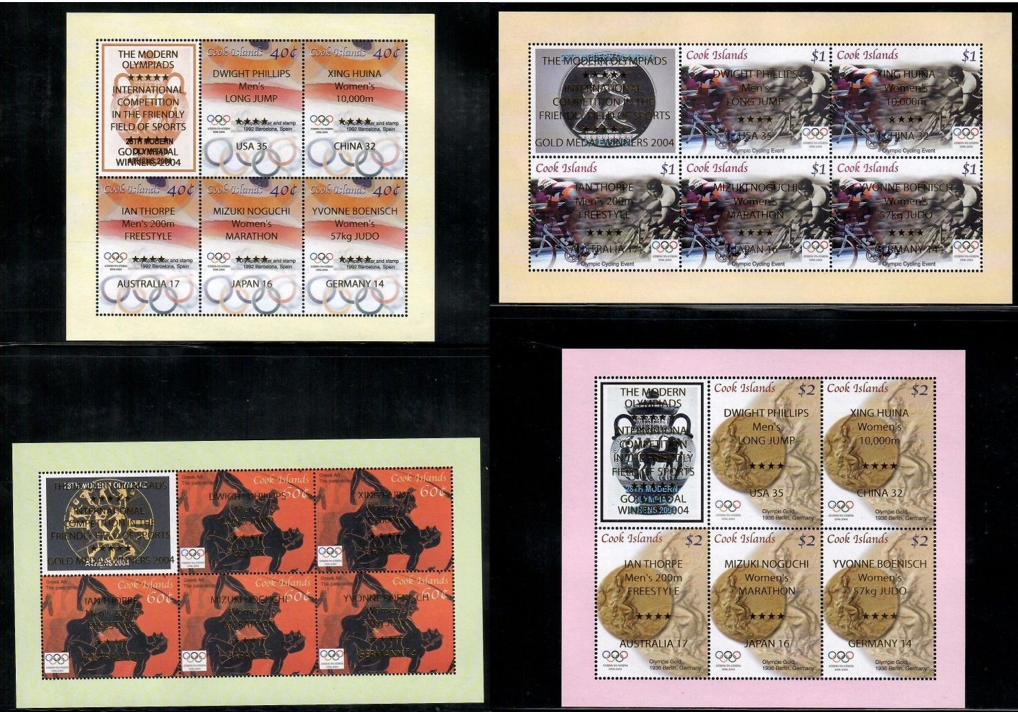 Znaczek Wyspy Cooka 2004 Mi ark 1536-1539 Czyste **