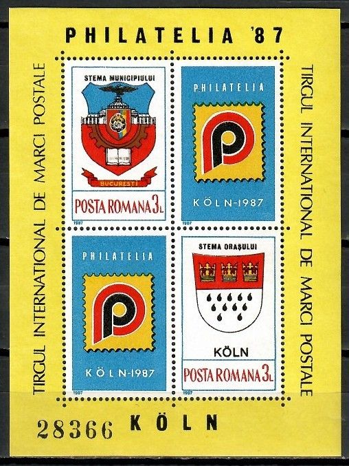 Znaczek Rumunia 1987 Mi bl 237 Czyste **