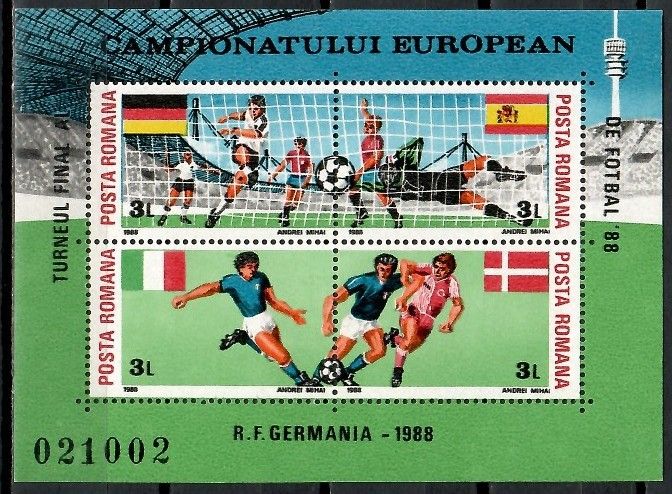 Znaczek Rumunia 1988 Mi bl 241 Czyste **